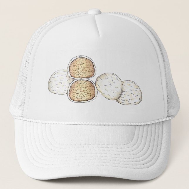 Mexican Italian Wedding Cookies Snowballs Bakery Trucker Hat (Front)