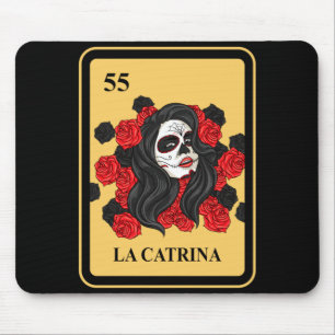 Mexican La Catrina Bingo Card Game traditional Mouse Pad