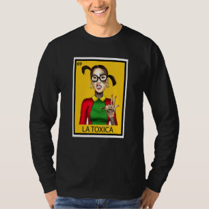 Mexican La Tóxica Lottery Card Tattoos Girls Vint T-Shirt