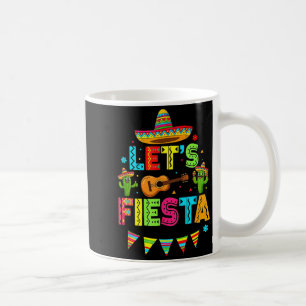 Mexican Lets Fiesta Cute Cactus Music Funny Cinco  Coffee Mug