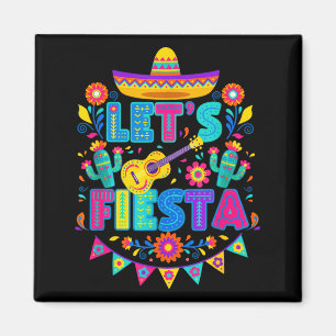 Mexican Lets Fiesta Floral Folk Art Cinco De Mayo Magnet