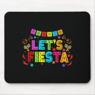 Mexican Lets Fiesta Party Banner Colorful Cinco De Mouse Pad