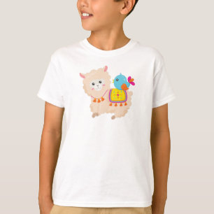 Mexican Llama, Cute Llama, Cute Alpaca, Blue Bird T-Shirt