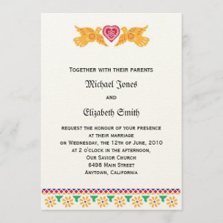 Mexican Love Birds Wedding Invitation