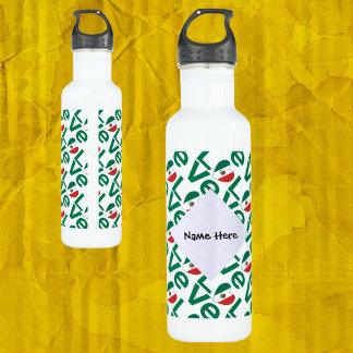 Mexican Love Flag in Green Tiled Personalized Stai 710 Ml Water Bottle