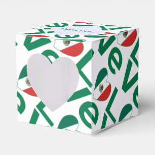 Mexican LOVE Tiled Green Personalised Heart Favour Box