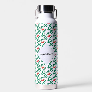 Mexican LOVE Tiled Green Water Bottle