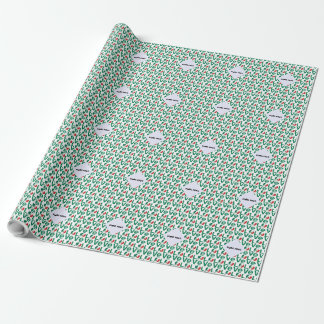 Mexican LOVE Tiled Green Wrapping Paper