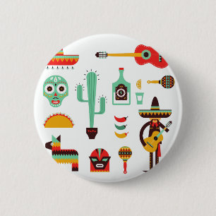 mexican mariachi 6 cm round badge