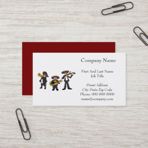 Mexican Mariachi Band Fiesta Music Cartoon Art Business Card
