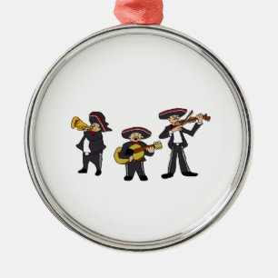 Mexican Mariachi Band Fiesta Music Cartoon Art Metal Tree Decoration