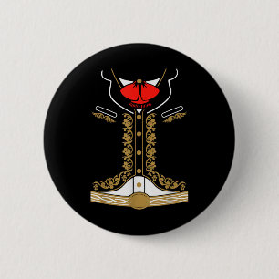 Mexican Mariachi Costume Charro For Cinco De Mayo  6 Cm Round Badge