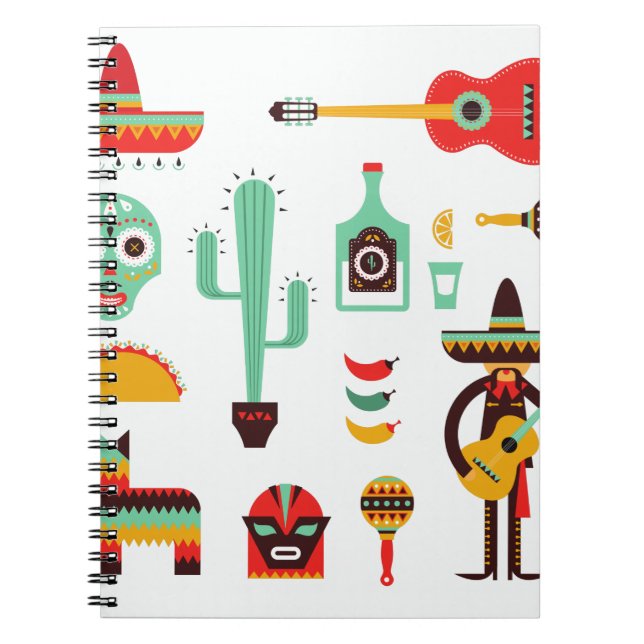 mexican mariachi spiral notebook (Front)