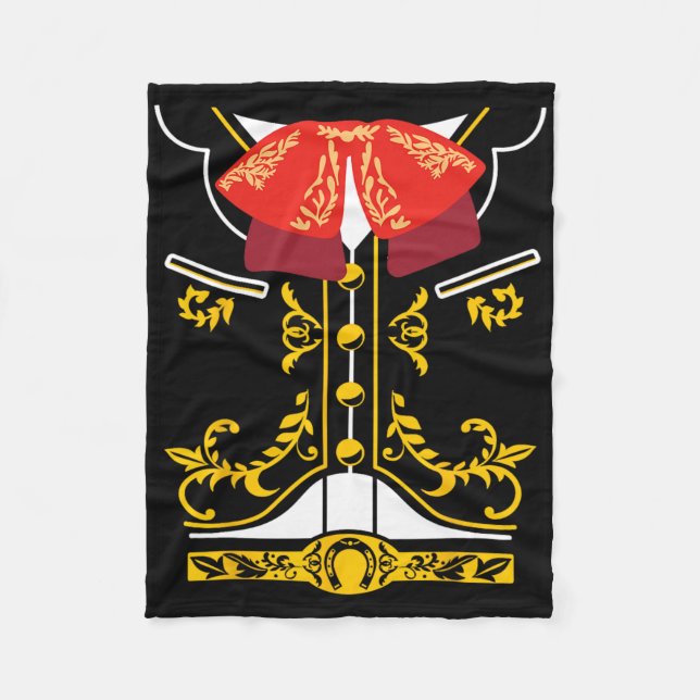 Mexican Mariachi Tee Charro Cinco De Mayo Hallowee Fleece Blanket (Front)