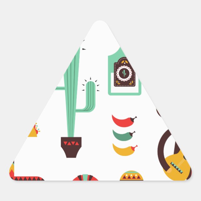 mexican mariachi triangle sticker (Front)