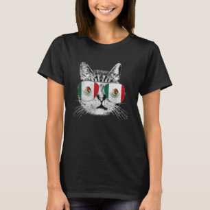 Mexican Mexico - Flag Cat Vintage Men Women Graphi T-Shirt