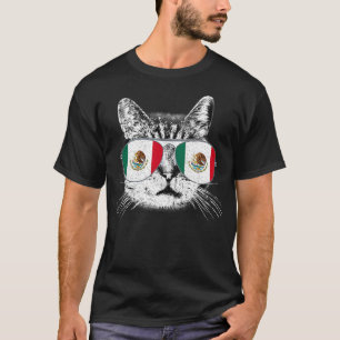 Mexican Mexico Flag Country Pride Cat Men Women Fu T-Shirt