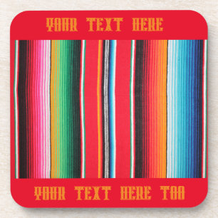 Mexican mexico poncho serape background coaster
