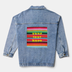 mexican mexico poncho serape background  denim jacket