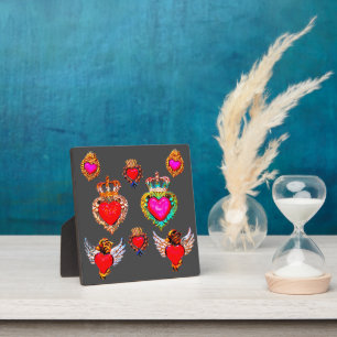 Mexican Milagros Charms Hearts Plaque