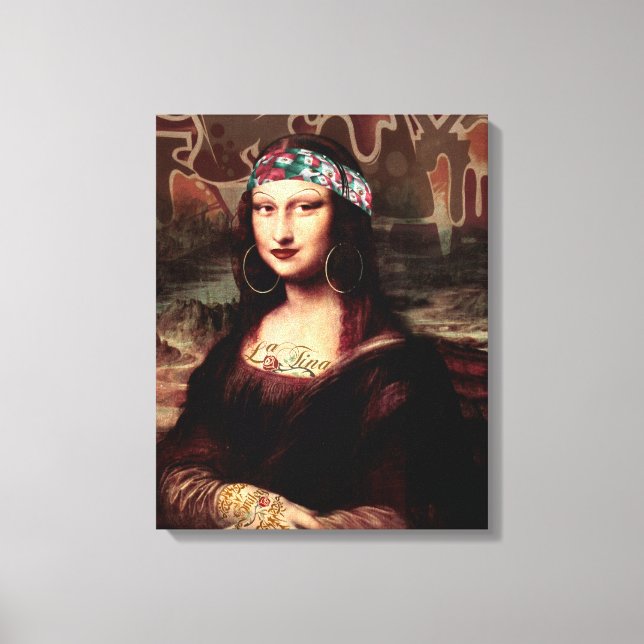 Mexican Mona Lisa Chicana Chola Canvas Print (Front)