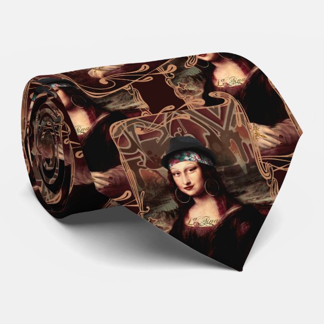 Mexican Mona Lisa Chicana Chola Tie (Rolled)