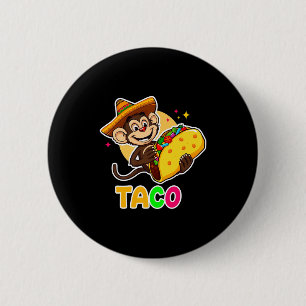 Mexican monkey sombrero taco el squatcho fun cinco 6 cm round badge