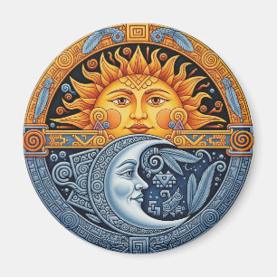 Mexican Moon and Sun  Magnet