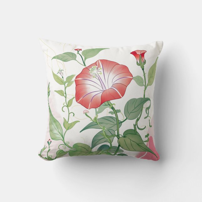 Mexican Morning Glory Square Pillow (Front)