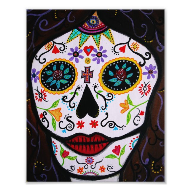 Mexican Muerto Face Day of the Dead Painting Photo Print (Front)