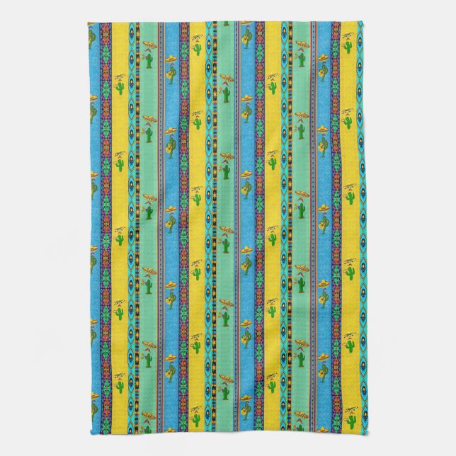 Mexican musicians kitchen towel (Vertical)