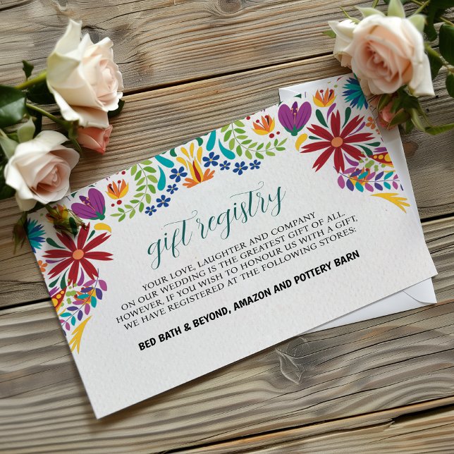 Mexican Nuestra Boda Flowers Botanical Wedding Enclosure Card (Mexican Nuestra Boda Flowers Botanical Wedding Enclosure Card)