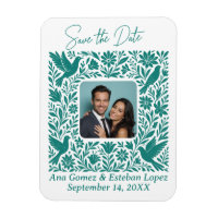 Mexican Otomí Floral Border Save the Date Photo