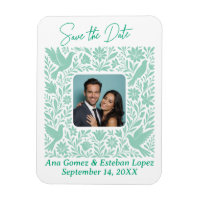 Mexican Otomí Floral Border Save the Date Photo