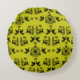 Mexican Otomi Home Decor Round Cushion