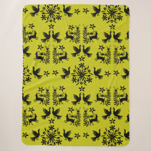 Mexican Otomi Home Decor Sherpa Blanket