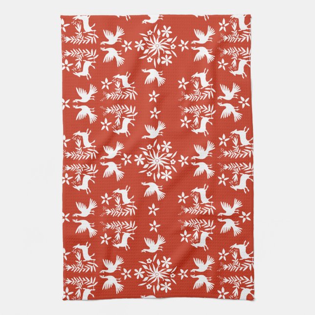 Mexican Otomi Home Decor Tea Towel (Vertical)