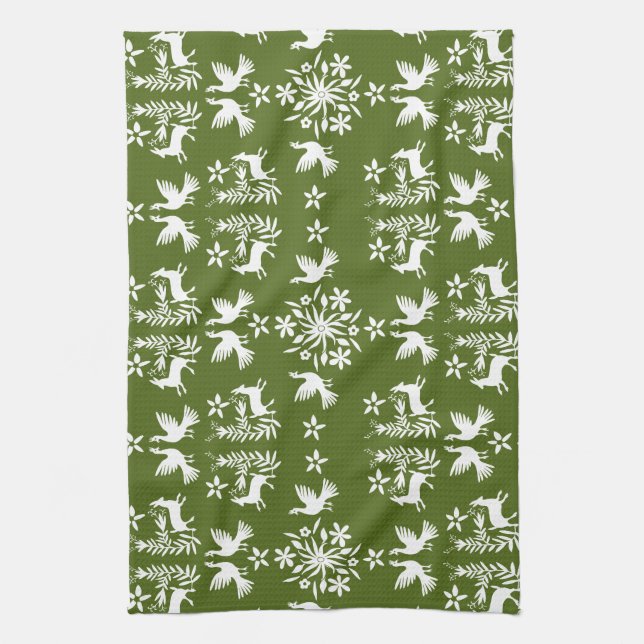 Mexican Otomi Home Decor Tea Towel (Vertical)