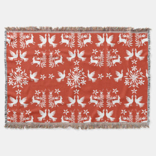 Mexican Otomi Home Decor Throw Blanket