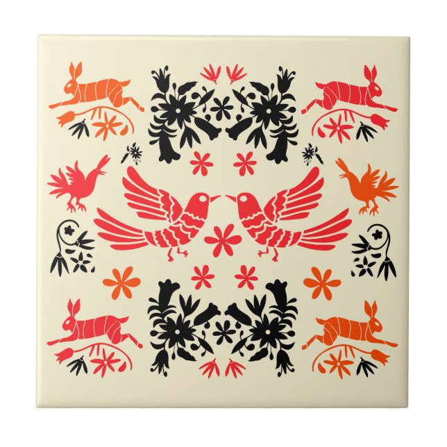 Mexican Otomi Home Decor Tile (Front)