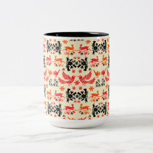 Mexican Otomi Home Decor Two-Tone Coffee Mug