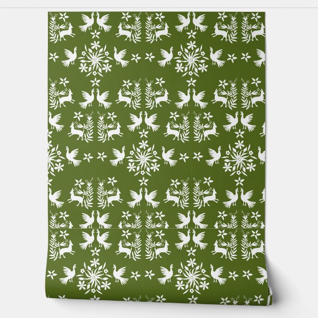 Mexican Otomi Home Decor Wallpaper (Unrolling)