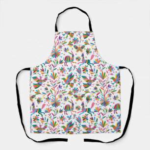 Mexican Otomi Style Bright Pattern Apron