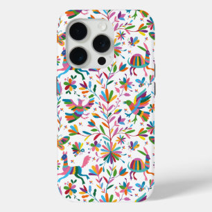 Mexican Otomi Style Bright Pattern iPhone 15 Pro Case