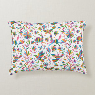 Mexican Otomi Style Bright Pattern Decorative Cushion