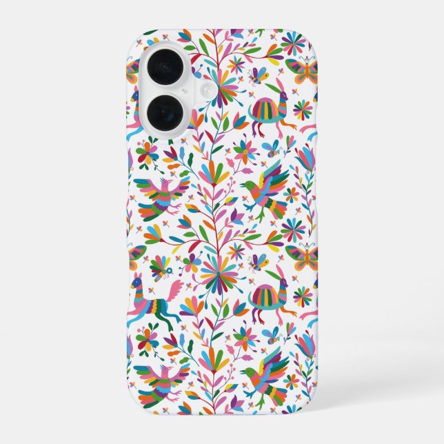  Mexican Otomi Style Bright Pattern iPhone 16 Case (Back)