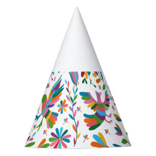 Mexican Otomi Style Bright Pattern Party Hat