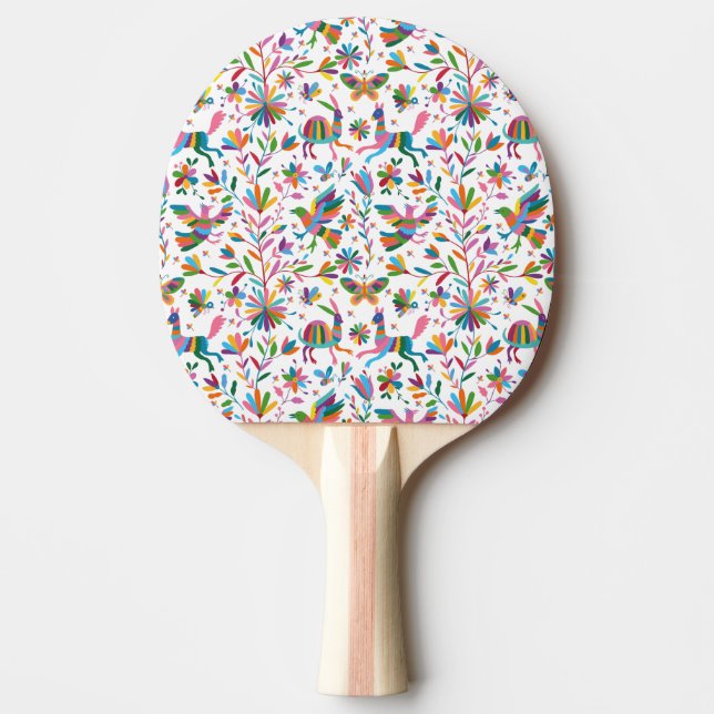  Mexican Otomi Style Bright Pattern Ping Pong Paddle (Front)