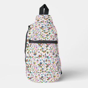 Mexican Otomi Style Bright Pattern Sling Bag