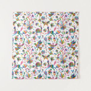  Mexican Otomi Style Bright Pattern Tapestry